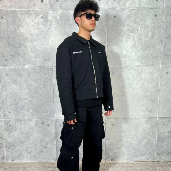 FutureFaith - Work Jacket Boxy Pria Black Beauty Timeless - Image 4