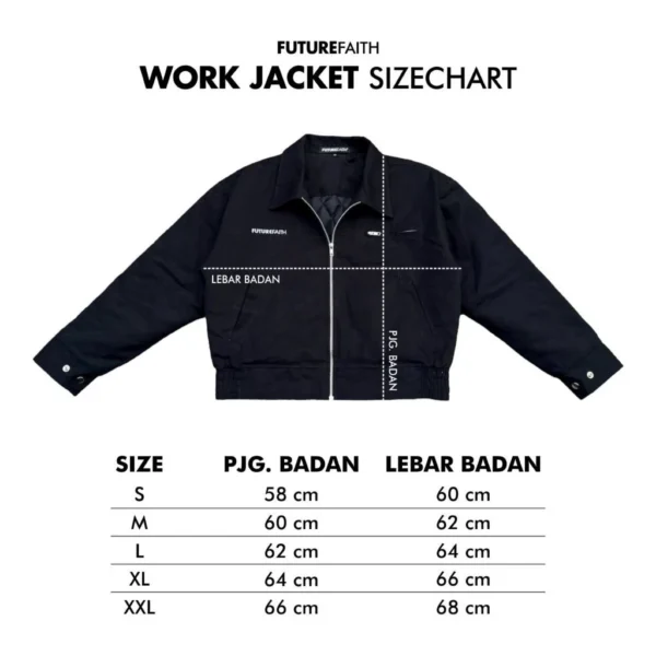 FutureFaith - Work Jacket Boxy Pria Black Beauty Timeless - Image 7