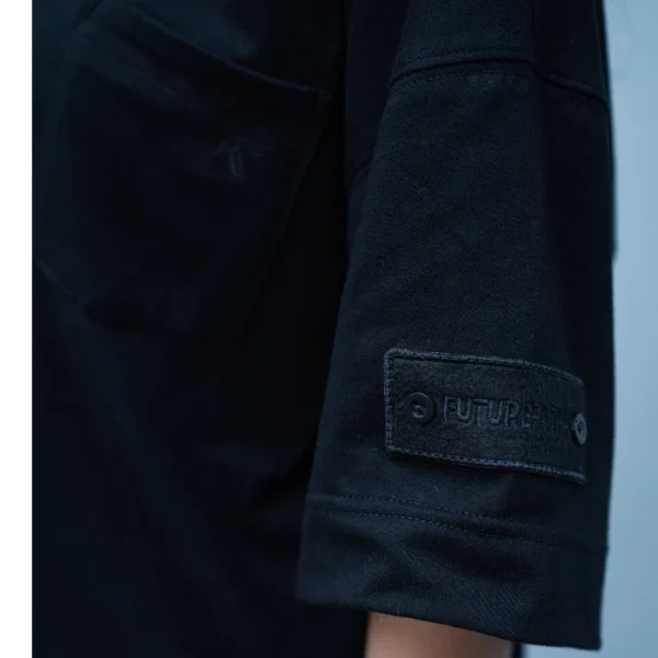 FutureFaith - Boxy Pocket Tshirt Cotton Combed 20s | Aplication Logo Embrodery Black Beauty Unisex - Image 2