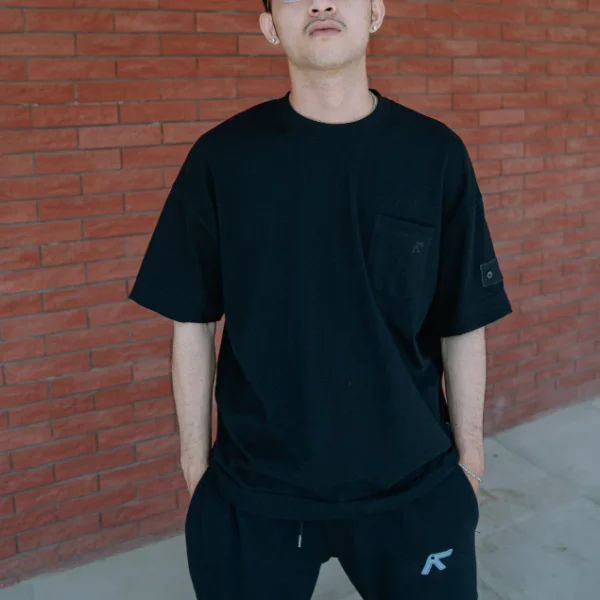 FutureFaith - Boxy Pocket Tshirt Cotton Combed 20s | Aplication Logo Embrodery Black Beauty Unisex - Image 5